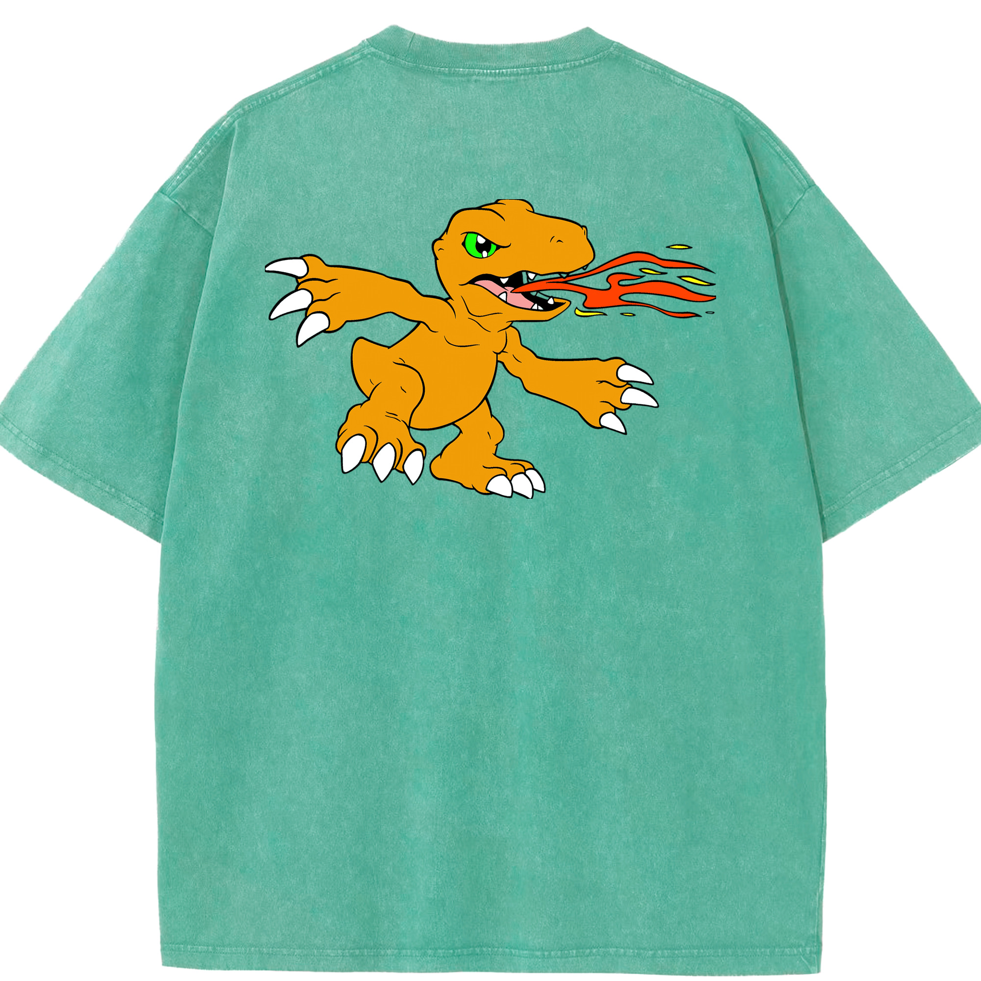 （画像用） Digimon デジタルモンスター/デジモン 綿100% ヴィンテージ風 半袖Tシャツ（背面プリント）